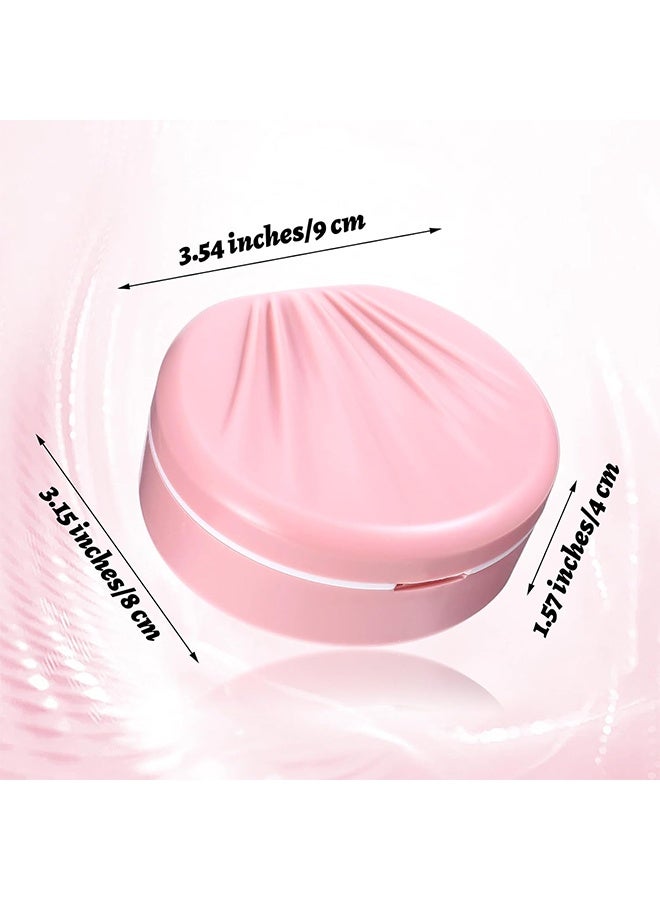 Retainer Case With Mirror, Aligner Case Mouth Guard Holder, Durable Hygienic Dental Storage Container for Travel Carrying Protecting Braces Partial Dentures (Pink) - Image 4